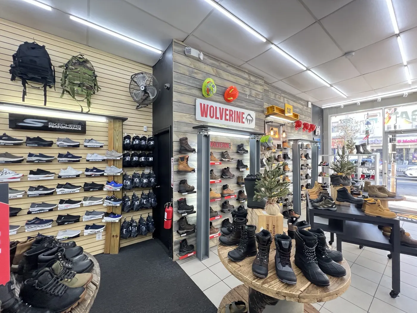 Footwear and work boot displays inside Got Shoes